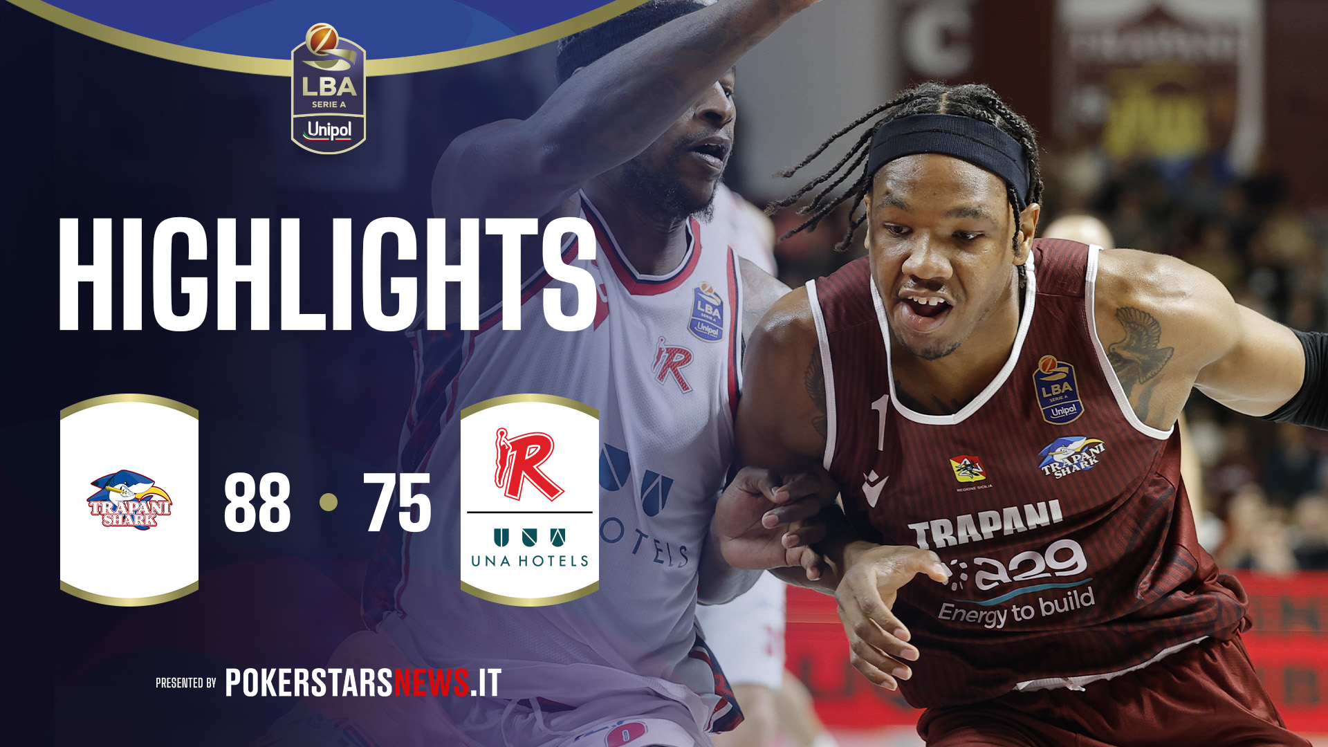 immagine - Trapani Shark - UNA Hotels Reggio Emilia | PokerstarsNews Highlights Serie A Unipol 2025/2026